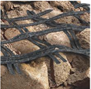 Meso-toothing for geosynthetics Detailed view of meso-toothing for geosynthetics