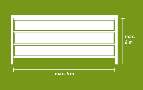 Lubratec Stabitor - Maximum dimensions for intensive use and wind protection