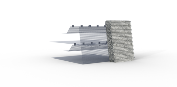 Fortrac Gabion: Pouring basket solutions in natural stone look - Huesker Solutions