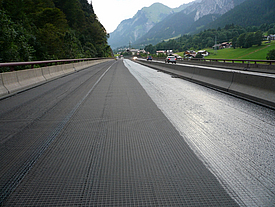 Part of a highway reinforced with HaTelit geogrid