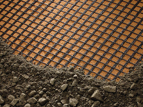 Close-up of a Basetrac Grid installed in gravel