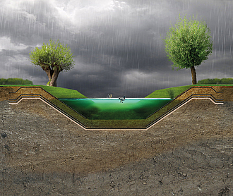 Desiccation-resistant basin waterproofing: NaBento® RL-N for rainwater retention