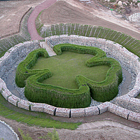 Permanent landscape artwork in the form of four-leaf clover