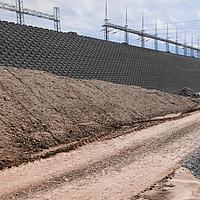 Retaining wall for Temelin power plant - Huesker Projekte