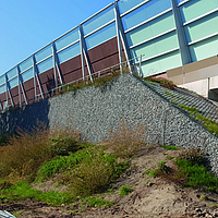 Fortrac Gabion for steep slope in the Netherlands