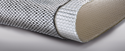 Detail of Stabilenka geofabric shows high tensile multifilament fibers and high strength