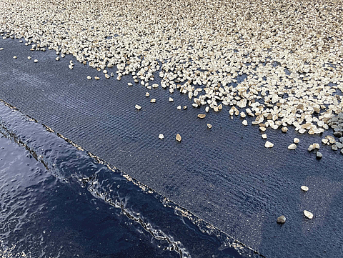 Road construction using Huesker Chipseal Grid geogrid